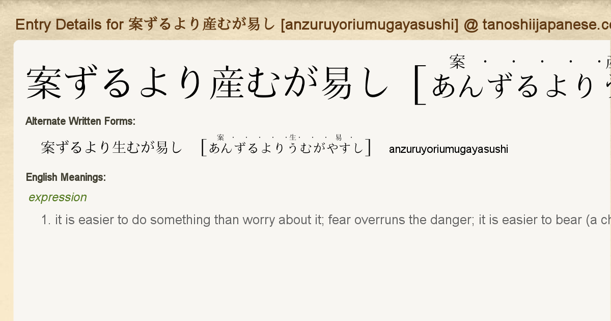 案ずるより産むが易し 英語